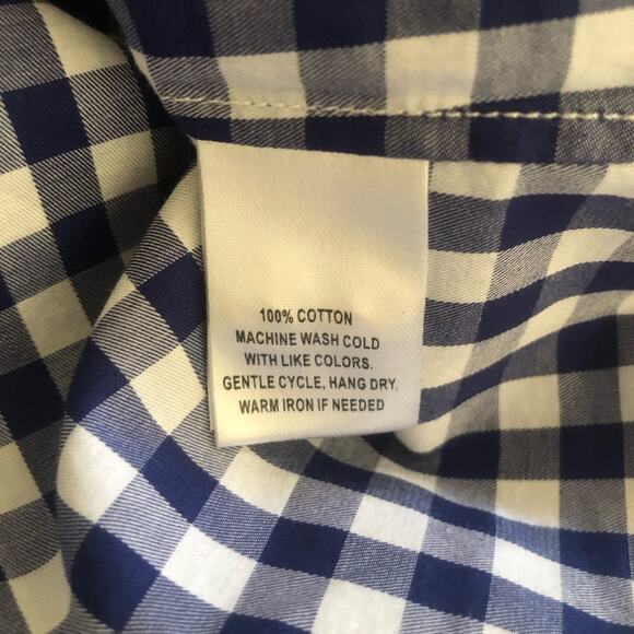 UNTUCKit NWT Women’s Belleza Button Up Dress Shirt Blue Buffalo Plaid Size 8 - Picture 10 of 13